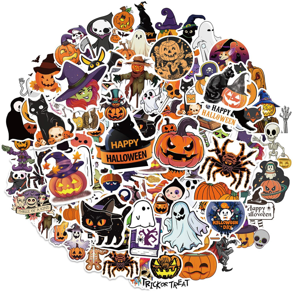 100 Pcs Pegatinas de Halloween Vinilo Impermeable y Decoración de Fiesta de Halloween